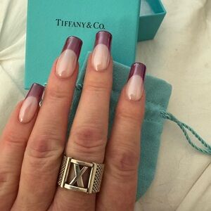 Purple and Cream Nail Art